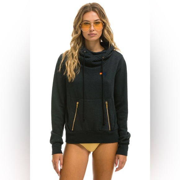 Ninja Pullover Hoodie Charcoal Navy Aviator Nation - Picture 1 of 3